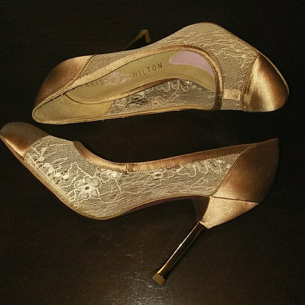 Paris Hilton Champagne Heels